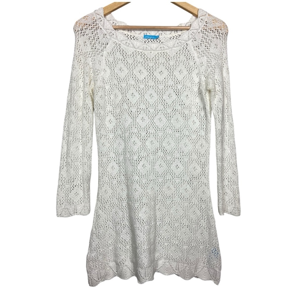 J McLaughlin open knit tunic top